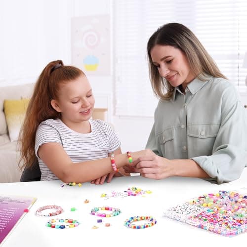 Jollin 2300pcs argile bricolage perles pour bracelet collier boucles d'oreilles kit de fabrication de bijoux, artisanat accessoires cadeaux d'anniversaire jouets pour enfants 6-12 ans