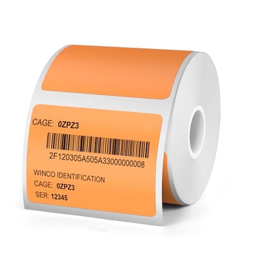 YIKIADA Lot de 300 étiquettes thermiques orange - En vinyle - 30 x 40 mm - Autocollants rectangulaires étanches - Compatibles avec M110/M220