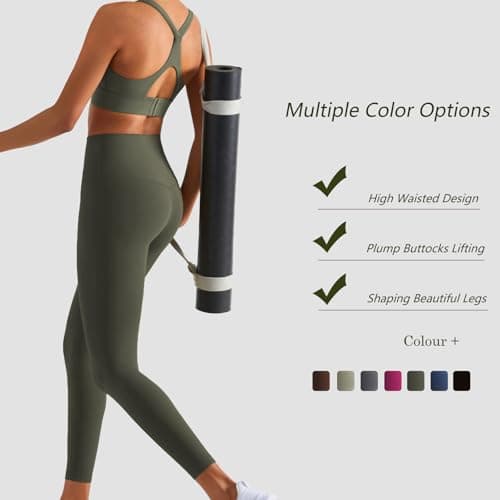 XDSP Legging de Sport Femme Pantalon de Yoga Pilates Compression Taille Haut Sculptants Push up Slim Fit Butt Lift Élastique Legging Fitnes avec Poches Tight Pantalon de Joggings Gym Running Course