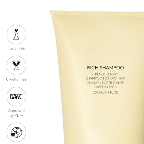 COCUNAT - Shampooing Rich - Cheveux Secs, Frisés, Abîmés ou Colorés - Maintient L'hydratation Et Revitalise les Fibres - Pointes Ouvertes Sans Sulfate ni Silicone - Méthode Curly - 200 ml