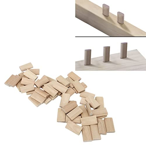 Lot De 50 Tenons Domino, 8 X 40 Mm En Bois De Hêtre Domino Tenon En Bois De Hêtre Tenons En Vrac Assortiment De Tenons Domino En Hêtre Bloc De Goujons D'insertion En Hêtre Pour le Travail du Bois