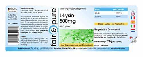 Fair & Pure® - L-lysine 500mg - végan - 90 gélules