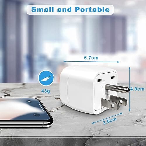 【2 Pièces】 Adaptateur Prise USA, Adaptateur Voyage Accessoires, FR 2 Broches vers US 3 Broches Adaptateur Prise Canada, Mexique, Thaïlande Type B (Noir)