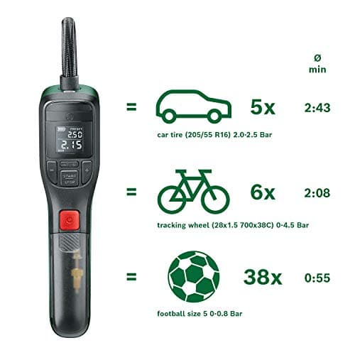 Bosch Home and Garden Pompe pneumatique sans-Fil Bosch – EasyPump (livré avec 1 Sac Textile, 1 Adaptateur de débit, 1 Aiguille à Ballon, 1 câble USB)