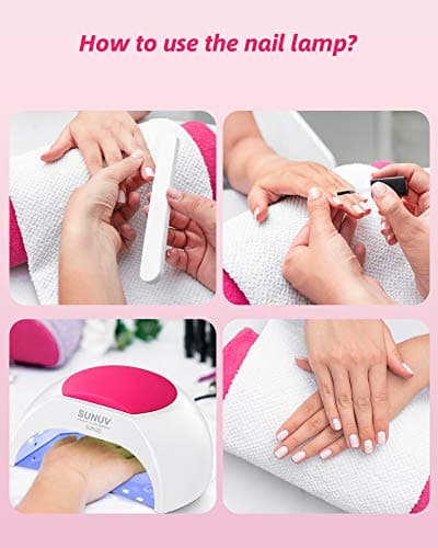 SUNUV Lampe de séchage pour ongles pour salon, compatible avec tous les gels, sèche-ongles automatique portable professionnel, 33 LED, 4 réglages de minuterie : 10/30/60/90 secondes