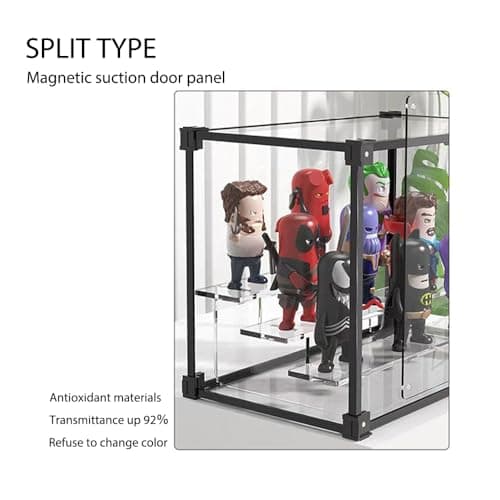 Vitrine Acrylique, vitrine empilable Transparente, vitrine de Collection Anti - poussière Porte Auto - Assemblée Jouet Figurine modèle de Voiture Collection de Figurines (40x30x35cm)