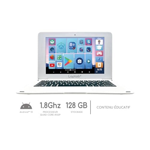 Lexibook, LAPTAB® 10, Ordinateur Portable avec écran Tactile, pour Toute la Famille, Contenu éducatif et ludique, Fonctionne sous AndroidTM, Contrôle Parental, Ultra Fin et léger, LT10FR