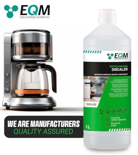 EQM - ECO-212 - Détartrant pour machine à café - 1L - 100% d'origine naturelle - Compatible avec toutes les machines à café