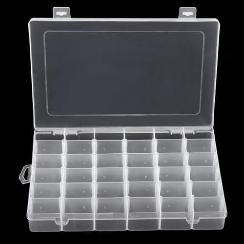 ZOENHOU Lot de 6 boîtes de rangement à 36 compartiments, en plastique, réglables, avec séparateurs amovibles, boîte de rangement transparente avec compartiments et couvercle pour petites pièces,
