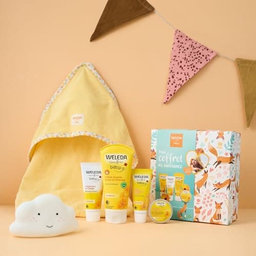 WELEDA - Mon Coffret de naissance Weleda - Nettoie en douceur et protège - Pour la toilette quotidienne des bébés et jeunes enfants - NATRUE - 200 ml +75 ml + 75 ml + 25g