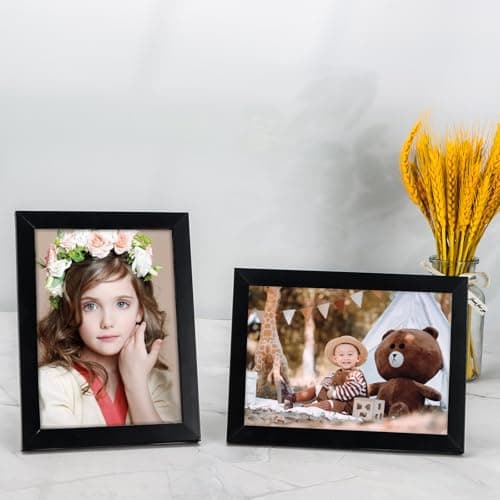 kollyseek set de 20 cadres photo 13 x 18 cm en MDF, cadre photo noir cadre portrait en verre plexi, salon pour poser et suspendre - support mural ou de table
