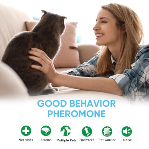 KreezyPets Recharge diffuseur apaisant pour chats lot de 2, phéromones apaisantes aident les chats à se détendre et à soulager l'anxiété, durent 60 jours