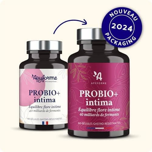 Probio+ Intima - Probiotique Flore Intime - Jusqu'à 40 Milliards UFC/Jour - 4 Souches Lactobacillus Reuteri, Rhamnosus Crispatus et Acidophilus - 100% FRANÇAIS