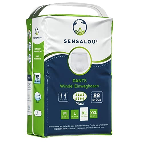Sensalou Culotte Incontinence Adulte Homme/Femme - Pull-Ups Protection Maximale Contre les Fuites des Vessies Faibles - 22 pièces - Blanc, Taille XL
