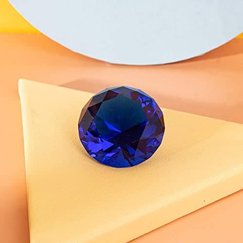 Longwin Presse-papier 60 mm de largeur Cristal Diamant Décoration pour la maison Couleur unie, bleu