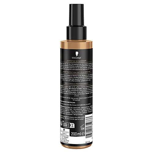 Schwarzkopf - Spray Cheveux Thermo-Protecteur & Laque Cheveux - Formule à la Kératine - Protection jusqu'à 230° - Cheveux Sec, Abîmés ou Sensibilisés par la Chaleur - Sans Rinçage