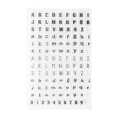 Set de Tampons Clairs Transparents Scrapbooking Stampo Alephabet en Silicone PVC pour DIY Loisirs Créatifs Cadeau Noel Enfant(Motif 4: Lettres majuscules et minuscules)