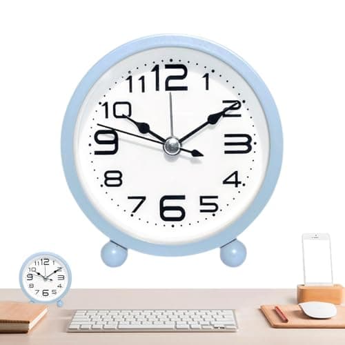 Derwrtup Horloge de Chevet, réveil Simple,Horloge de Bureau | Petit réveil à Gros Chiffres à Piles sans Alarme de tic-tac Conception Simple pour Enfant Adulte