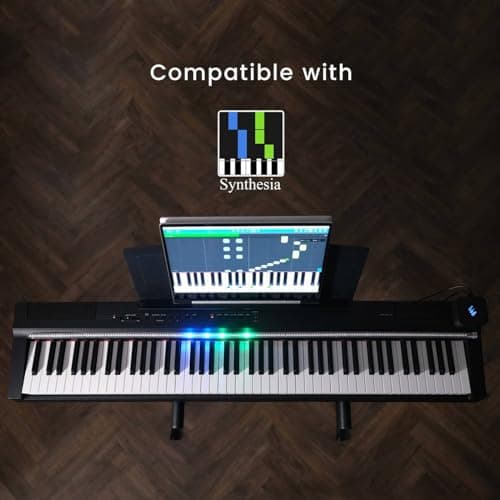 Piano LED - Apprendre le Piano de Façon Ludique et Efficace - Systeme Breveté - Leçon de Piano avec LED Intelligentes - Transparent
