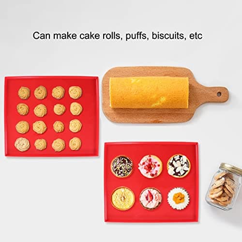 4 Pcs Moule Silicone Patisserie,Tapis De Cuisson Avec Rebords, Plaque De Gâteau Roulé Antiadhésif Tapis De Cuisson En Silicone Multi-Fonctions Plateau De Cuisson À Biscuits Plateau À Rouler