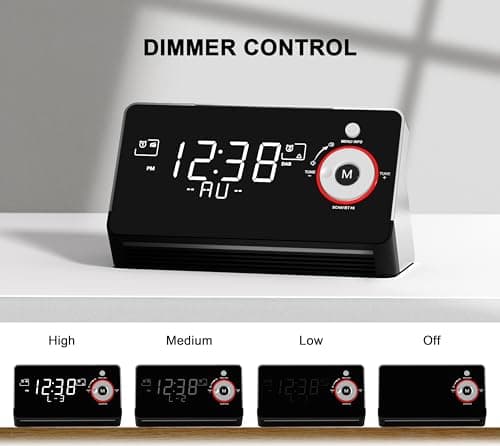 Réveil de Chevet avec Radio Dab et FM, Double Alarme, Snooze, écran LCD dimmable, veilleuse, Bluetooth, Type C et Port de Charge USB iTOMA 729