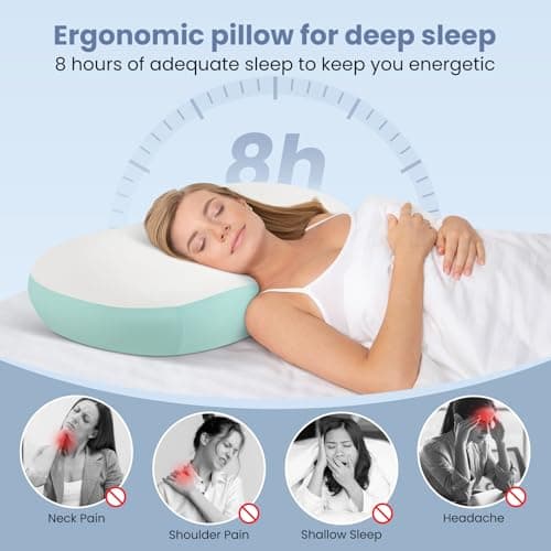 JINXIA Oreiller en Forme de Nuage en Mousse à Mémoire de Forme, Oreiller Cervical Orthopédique pour Douleurs aux épaules, Oreiller de Soutien du Cou pour Dormeurs sur Le Côté,Le Dos,Le Ventre