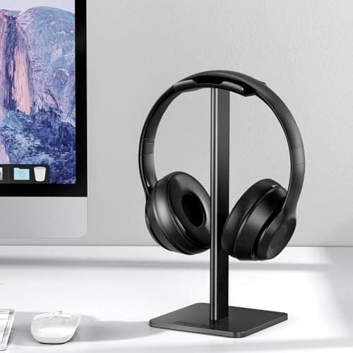 New Bee Support Universel pour écouteurs Over Sennheiser, Sony, Audio-Technica, Bose, Shure, AKG, Casque de Jeu et Affichage, Aluminium + TPU + ABS, Noir