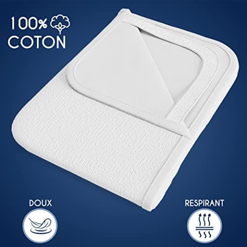 Protege Matelas Bebe 60x120 cm Imperméable Oeko TEX par Dreamzie - Alese 60x120 Lit Bebe en Coton Respirant avec 4 Coins Elastiques