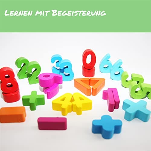 EasY FoxY ToY Puzzle en Bois avec De Grands Nombres Colorés De 0à9, Jouet pour L'apprentissage Ludique des Nombres Et du Calcul De 2 3 Ans, Cadeau pour Enfants