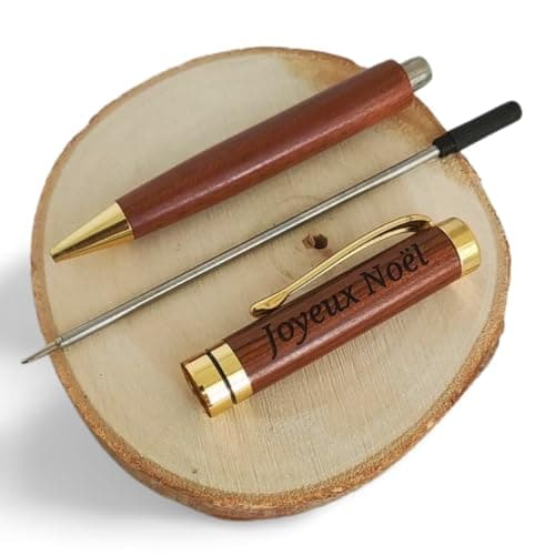 Stylo en bois luxe personnalisé + coffret cadeau en bois gravé/cadeau personnalisable original