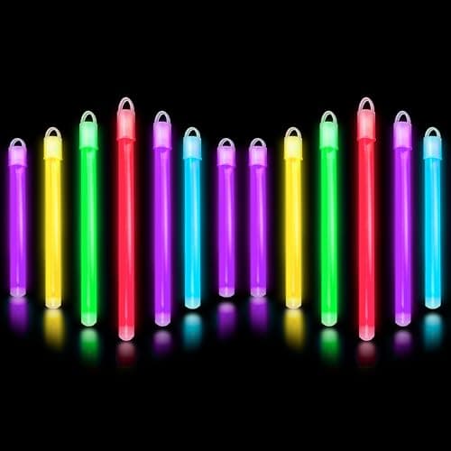 Glow Fever Bâtons lumineux Multicolores de 15,2cm (6”) - 100 Pièces Bâtons lumineux Accessoires de fête fluorescents pour Festival, Halloween et Mariage - Lumières pour Soirée