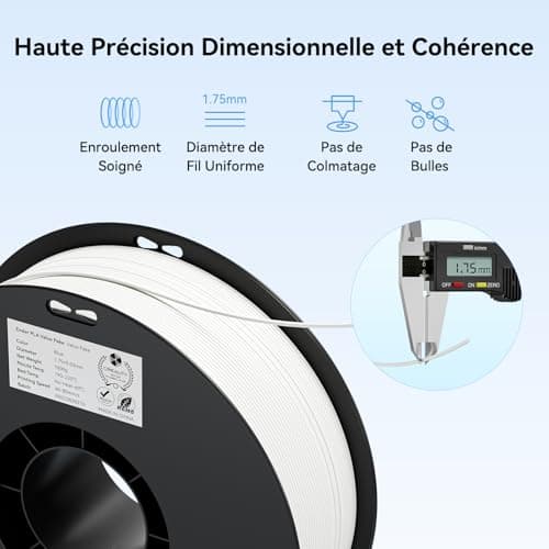 Creality Ender-PLA Filament Value Pack (Blanc+Noir), 2KG Bobine Filament PLA 1.75mm Résistant pour Imprimante 3D, Neatly Wound Impression Fluide, Non Colmatage et Déformation