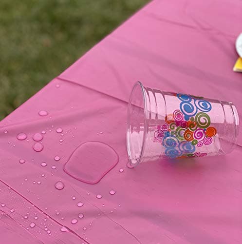 Neatiffy 137 cm x 32.9 m Jetable en Plastique Rouleau De Nappe, Équivalent à 12 Paquets de Pique-Nique, Rose