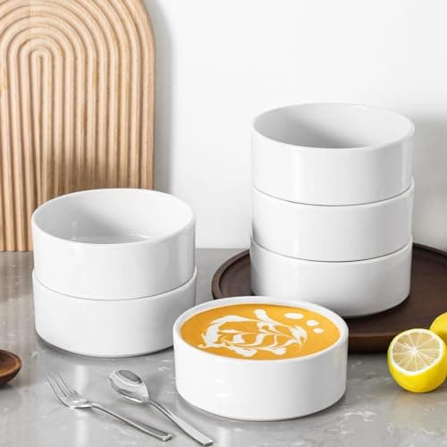 vancasso Série VENUS Saladiers 6 pièces, Bols à Soupe Passent au Lave-vaisselle et au Micro-ondes, 720ml, Blanc