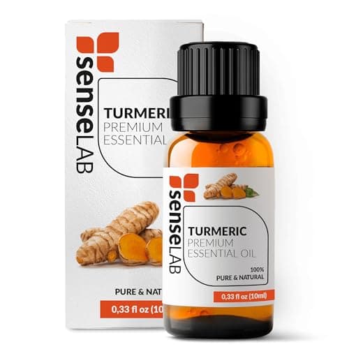 SenseLAB Huile essentielle de curcuma - Huile de curcuma naturelle 100% pure de qualité thérapeutique pour diffuseur d'aromathérapie et humidificateur Huile pour le soin des cheveux et de la peau 10ml