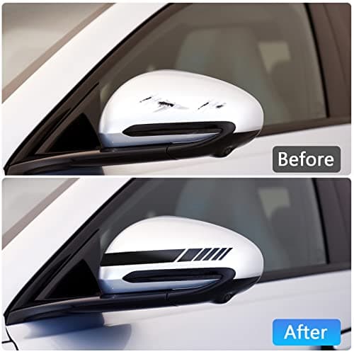 6Paires Voiture Arrière Vue Miroir Autocollant, Universels Autocollants Rétroviseur Vinyle Modifié Stripe Decal Décoration Auto Racing Body Side Stripe Decal pour Voitures SUV véhicules, Noir(20×2cm)