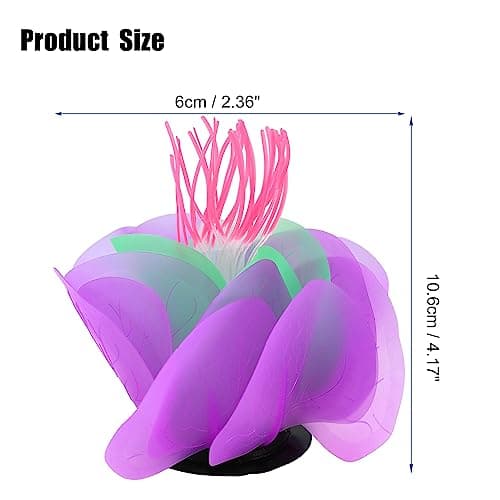 VOCOSTE Aquarium Simulation Corail Aquatique Fleur, Silicone Décoration Violet