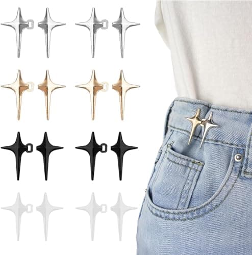 4 Paires D'épingles à Boutons de Jeans, Boutons de Jeans, Boutons de Taille Ajustables et Sans Couture, Sans Couture et Sans Outils Requis