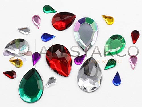 10 x 6 mm Émeraude H106 Dos plat en forme de larme Perles en acrylique Haute qualité pro Grade – 100 Pièces