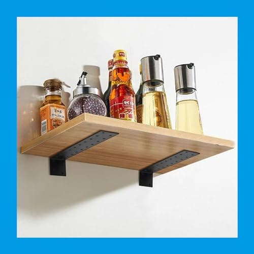 6 Pièces Equerre de Fixation Metal, Ancrages Plat, Supports d'ancrage, Raccord d'angle En acier galvanisé, Equerre 90 degrés en L, Supports d'angle pour Bois, Noir, 200 x 40 x 40 mm