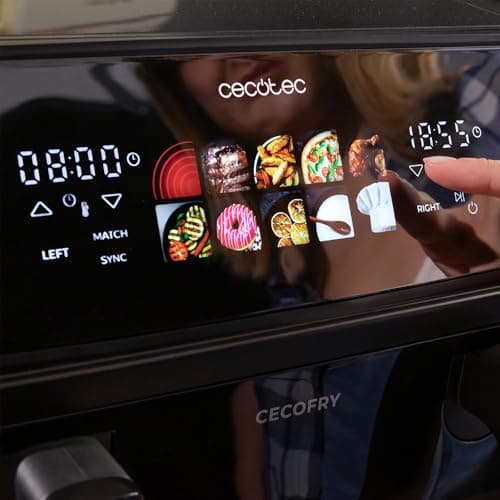 Cecotec Air Fryer Cecofry&Grill Duoheat 10000. Friteuse à Air sans Huile 10L, Grill et Plancha, Résistance Double, 2800W, Cuisson Rapide, Moins de Graisse, Résultats Consistants