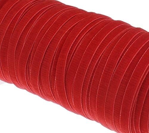 Perlin Ruban en velours, 10 m de long et 10 mm de large, décoratif, pour la confection de bijoux, l'ornement, rouge