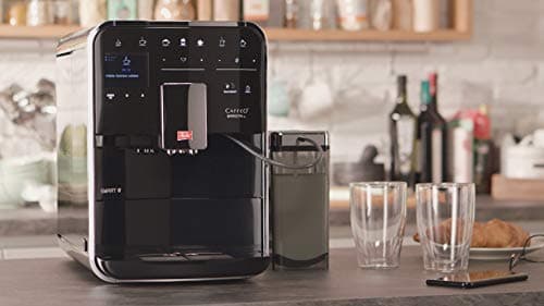Melitta Barista TS Smart Noire, Machine à Café à Grain avec Broyeur, Connectée, Système One Touch, Double bac à grains, 21 spécialités, Mode 1 à 2 Tasses, Automatique, Écran Couleur TFT, F850-102