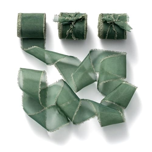 CHUQING Ruban Cadeau Vert Foncé Large 25 mm Ruban Mariage Mince Ruban Organza Vert Ruban Décoratif Rubans