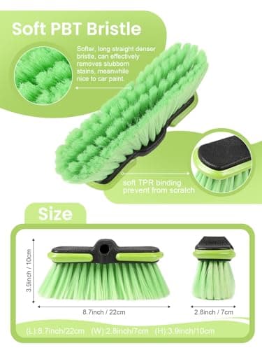 Jisejima Brosse Lavage Voiture PBT 60 "151cm Extensible Poignée Longue Brosse à Récurer de Détail de Poils Doux pour Voiture RV Camion Moto Pneus Pont de Bateau Nettoyage à Domicile Balayage Neige