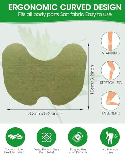 MQUPIN Patch de soulagement de la douleur du genou, 84 patchs de soulagement de la douleur, patchs de soulagement de la douleur de l'absinthe pour le genou