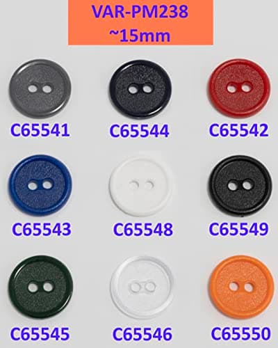 AERZETIX - C65544 - Lot de 50 Boutons à coudre ronds Ø15x2.2 mm avec bord à 2 trous L24 24L en plastique - couleur: bleu foncé - diamètre de l'ouverture 2 mm - mercerie couture vêtements