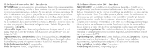 Sulfate de Glucosamine 2KCL - 1858mg Par Portion - 2 Flacons de 60 Comprimés = 120 Comprimés au Total Pour un Approvisionnement de 2 Mois - Fabriqué au Royaume-Uni