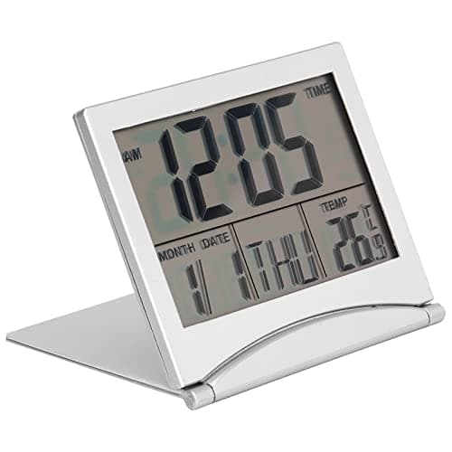 Horloge Digitale Voyage, Funkwecker-Alarme Portable, Horloge de Voyage Portable 1 Pièce, Alarme LED Numérique, Alarme, Réveil, Calendrier de Température, Snooze