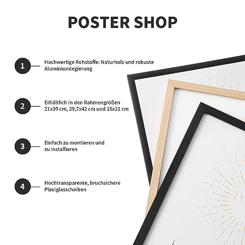 LYYYYX Lot de 2 cadres photo A4 en aluminium noir avec verre acrylique à suspendre ou à poser verticalement ou horizontalement pour photos, affiches, puzzles